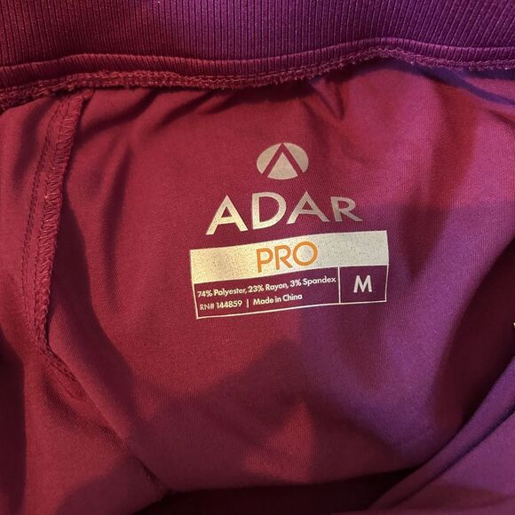 ADAR Medical Scrub Jogger Pants Burgundy Drawstring Pockets Stretch Comfort Work - Picture 6 of 7
